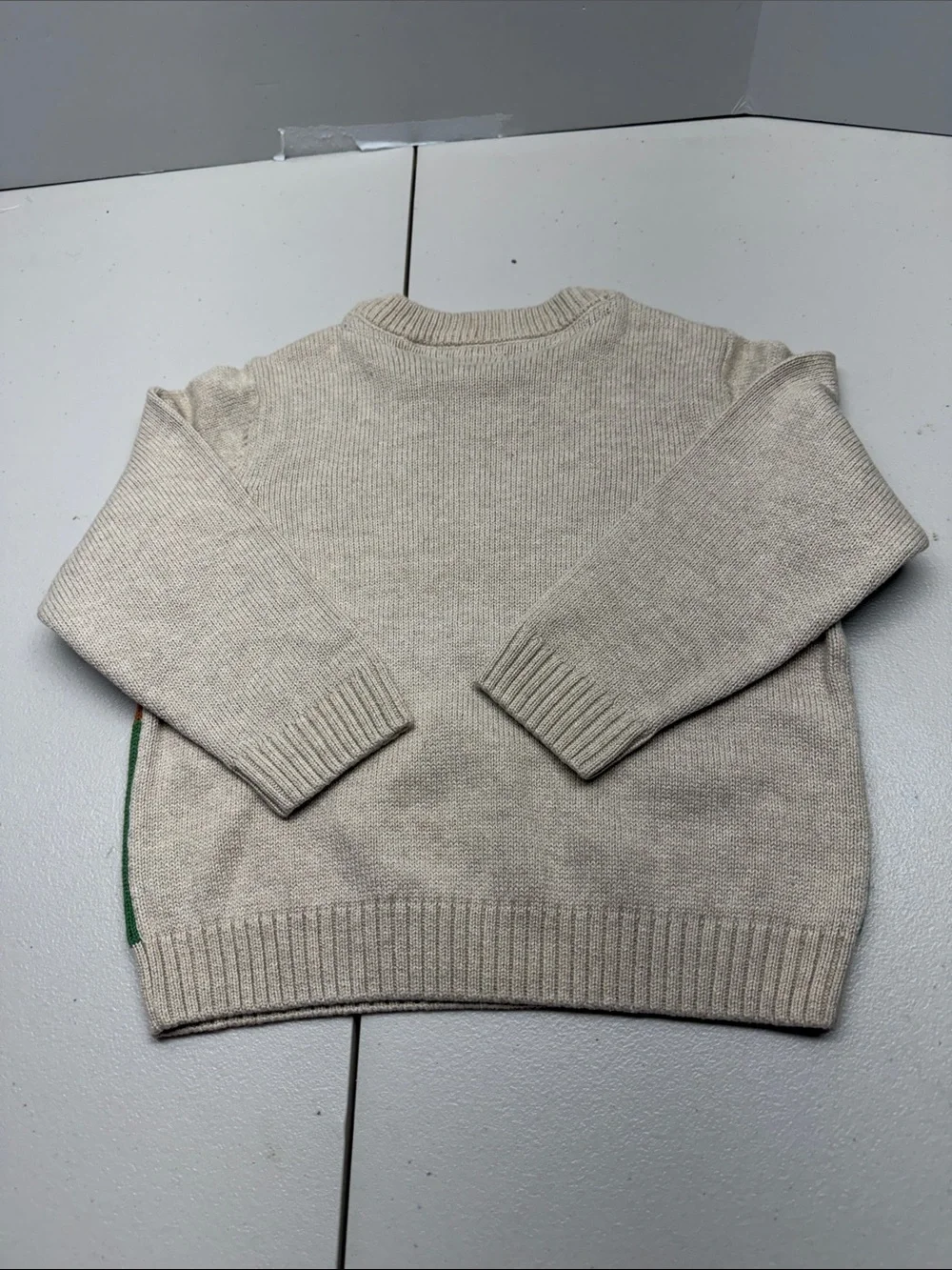 Gymboree Beige and Green Deer Scenic Crewneck Sweater. NWOT